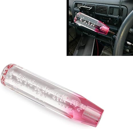 Amazon No 1 Racing 汎用 八角 クリスタル シフトノブ ロング ギアノブ At車 Mt車対応 泡入り cm透明 シフトレバー シフトノブバブル 3枚アダプター 白 赤 シフトノブ 車 バイク