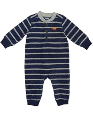 Carters Infant Boys Blue & Gray Striped Fleece Pajama Sleeper 6m