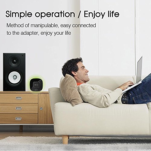 Esinkin Bluetooth Receiver Wireless Audio Adapter 4.0NFC-Enabledfor HD Music Stereo Sound System