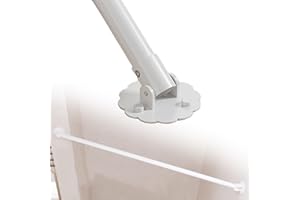 Adjustable Tension Closet Rod for Angled Wall, 180° Swivel Wardrobe Pole Bracket Set, Space-Saving Shower Window Curtain Tube