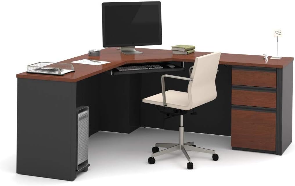 Bestar, Prestige Plus Collection, Corner Desk with Pedestal