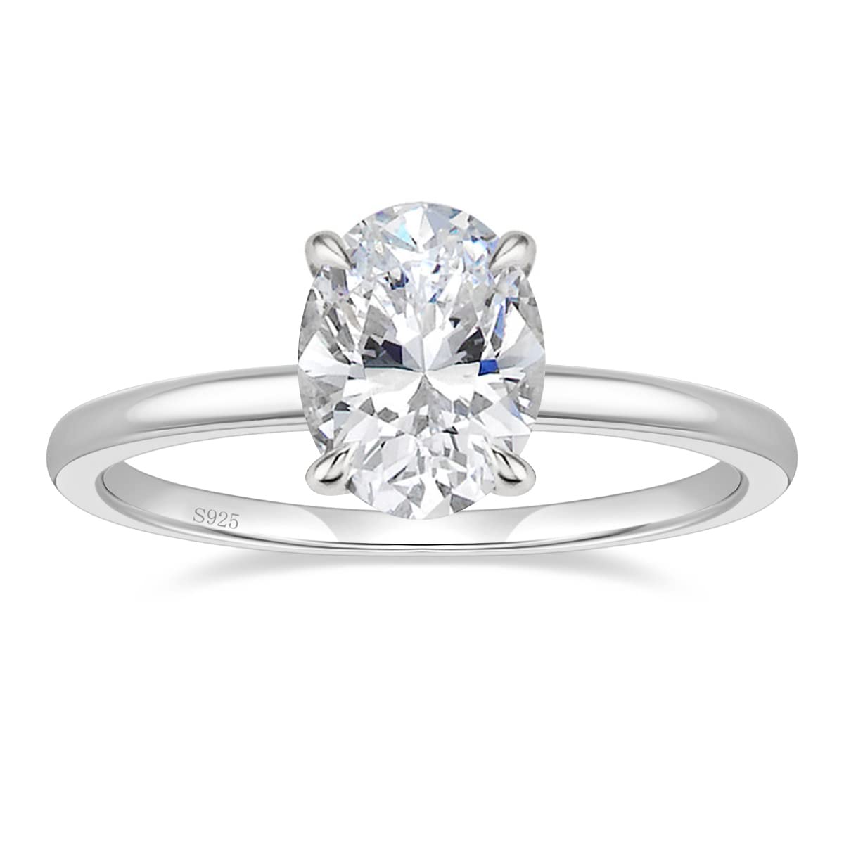 EAMTI 3CT 925 Sterling Silver Engagement Rings Oval