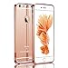 iPhone 6 Case,Roybens Luxury 2 in 1 [Air Aluminum Bumper + Acrylic Back Plate] Back Mirror Anti-Scratch Case Cover for Apple iPhone 6/6S - Rose Gold