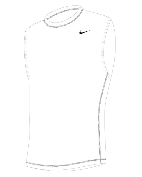 Amazon Nikeメンズソリッドノースリーブラッシュガードxlホワイト