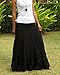 Women's Plus Size Long Maxi Pleated Skirt with Elastic Waist One Size Fits Most. Black