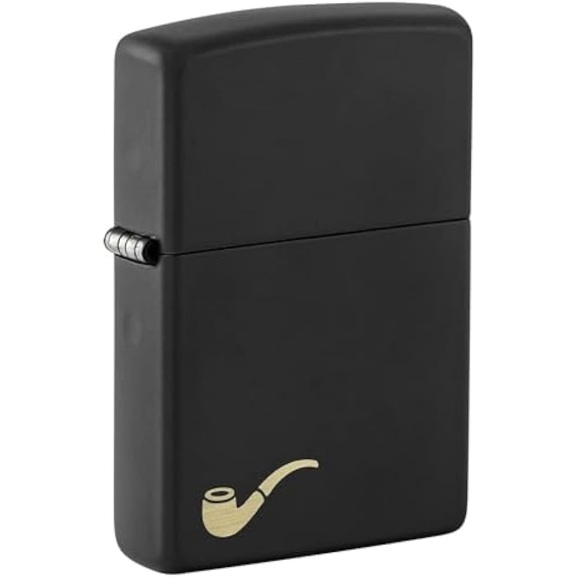 Zippo Windproof Lighter - Model Pipe - Black Matte Finish with Laser Engraving - Refillable - Reusable - Windproof Design - Gift Box - Made in USA