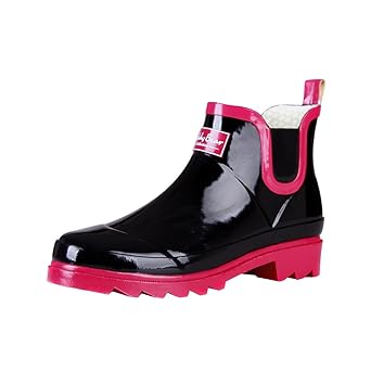 Amazon Co Jp Himoe レインブーツ レディース ショート ヒール