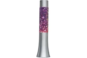 Lightahead® 13" Glitter Glow Lamp with Metal Base Motion Sparkle Lamp with Color Changing Lights & Silver Glitter