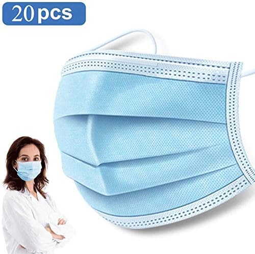 20 Pcs Disposable Face Masks - Disposable Surgical Cup Mask Dust Breathable Earloop Antiviral Face Mask, Comfortable Medical Sanitary Surgical Mask Thick 3-Layer Masks