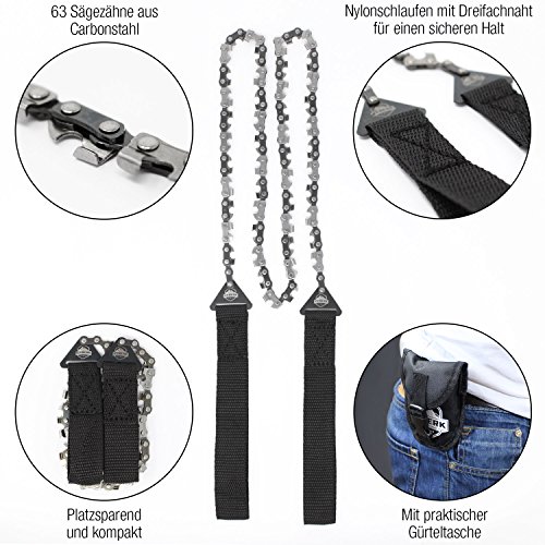 Iceberk Hand-Kettensäge inkl. Gürteltasche – Hochwertige Handsäge aus rostfreiem Carbonstahl zum Sägen von Ästen und… – Bild 3
