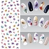 AMA(TM) 12 Sheets Water Transfer Nail Art Stickers 3D Design Manicure Tips Decal Decor Nail Tips Decorations (Multicolor)