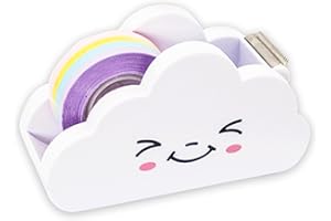Yharnamite Cloud Shaped Tape Dispenser with Rainbow Tape, Cute Tape Machine, Tape Dispenser Holder for School, Office, Home