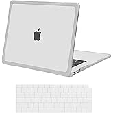 MOSISO Compatible with MacBook Air 13 inch Case M1 2021 2020 2019 2018 A2337 M1 A2179 A1932, Reduces-Fingerprints Case with Soft TPU Bumper Shell&Keyboard Cover for MacBook Air 13.3 M1, Translucent