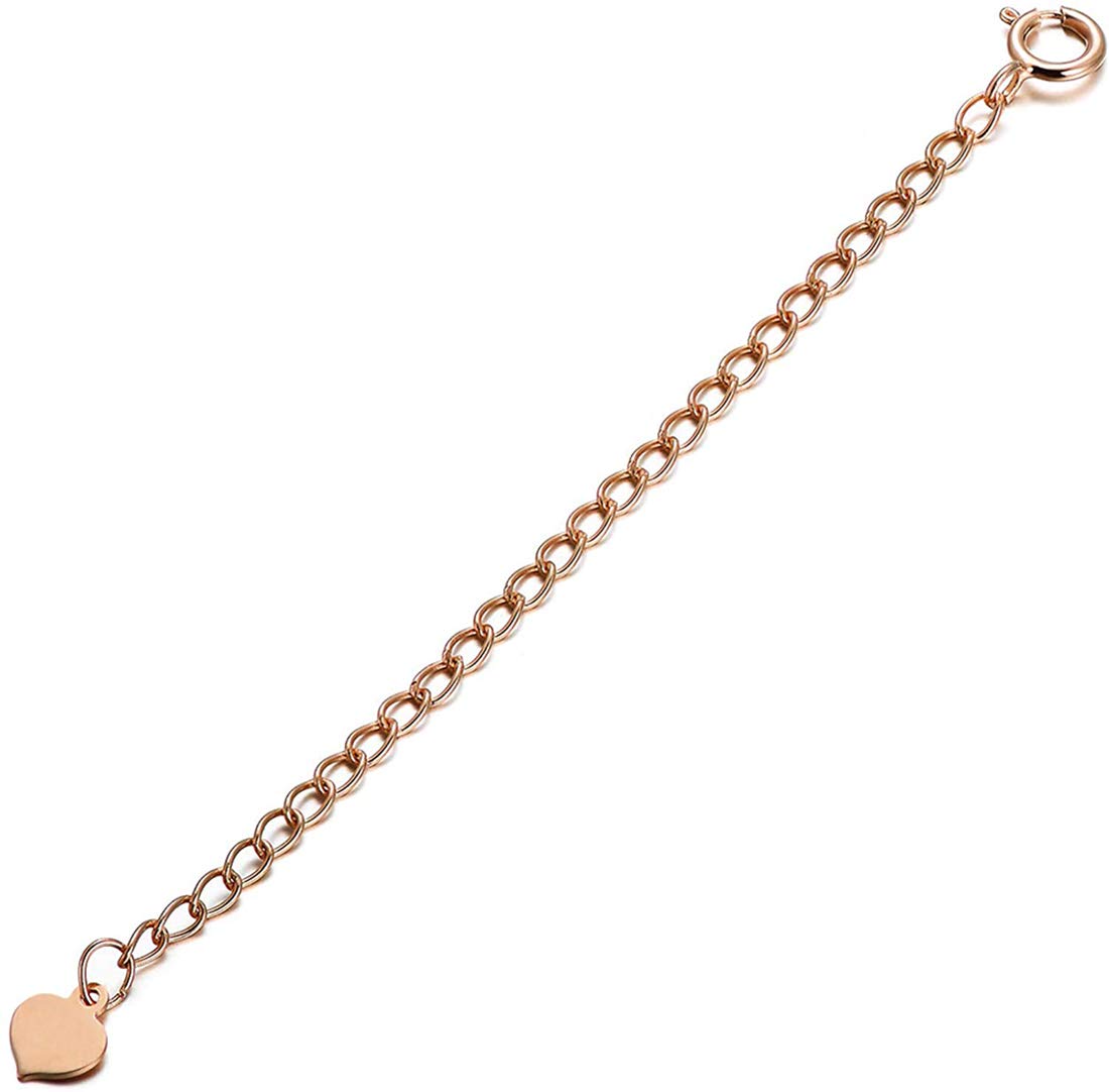 SISGEM Necklace Extender Chain, 9ct Rose Gold Necklace Chain Extender with 1-3 inch Extension for Necklace Bracelet Anklet Choker