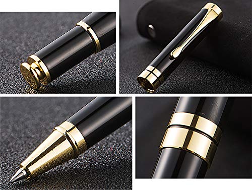 Hosoon Fancy Writing Pen Set,Black Pens For Birthday Gift (black golden)