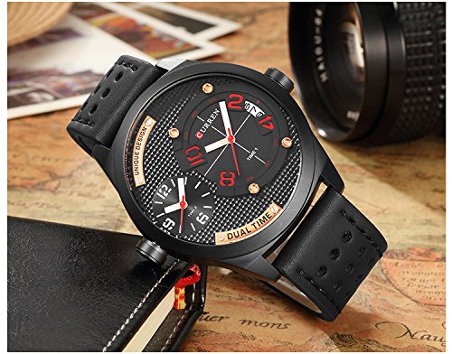 CURREN Marca Nueva Correa de Cuero Negro Moda Casual Negocio 30 Metros Reloj Impermeable - Imagen 5