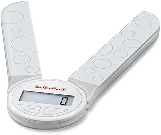 Soehnle Genio White zusammenklappbare Küchenwaage, Haushaltswaage mit stufenlos einstellbarer Wiegefläche, digitale Küchenwaage mit 5 kg Tragkraft