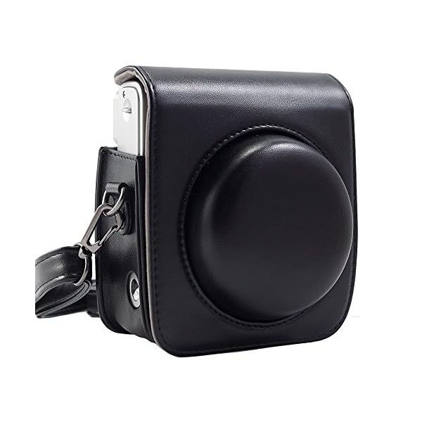 KALDA Tasche für Mini 90 Neo Classic Sofortbildkamera, Schutztasche aus Weichem Kunstleder mit Schulterriemen (Schwarz) – Bild 3