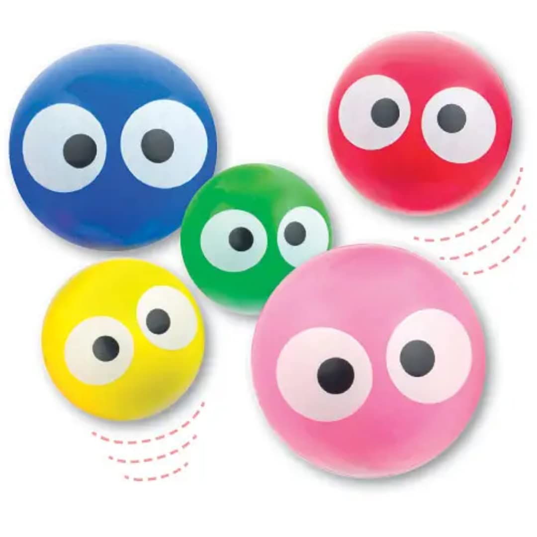 Baker Ross P3997 Dotty Eye Jet Balls (Pack of 6), Assorted , Small