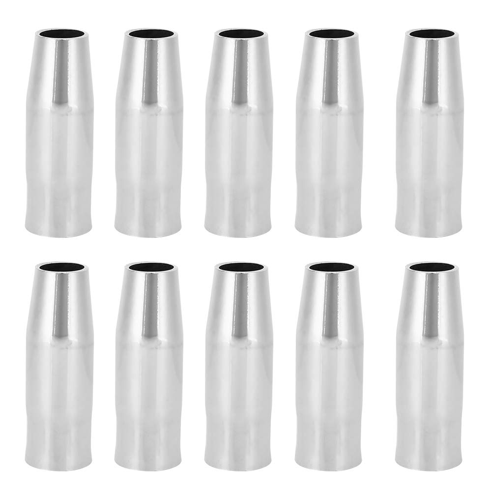Fafeicy 10Pcs Welding Torch Nozzle Shield Cup, Copper Welder Consumables, for MB-15 AK MIG/MAG Welding Torch, 1.7 x 5.3cm, Welding And Cutting Accessories