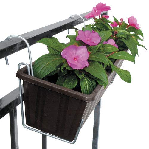 bellissa 2 Stück (1 Paar) Hochwertige Blumenkasten-Halterung – Haken für Blumenkästen – Balkonkasten-Befestigung für Blumen groß – Bild 4