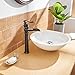 BWE Bathroom Sink Faucet Waterfall Vessel Sink Faucet Singe Hole Oil Rubbed Bronze Black Country Farmhouse Handle Supply Line Lavatory Tall Rv Rustic Bath Basin Vanity