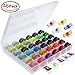 Homder 36 PCS Bobbins and Sewing Thread with Case and 10 Pcs Multicolor Wonder Clips(Assorted Colors Machine Thread)