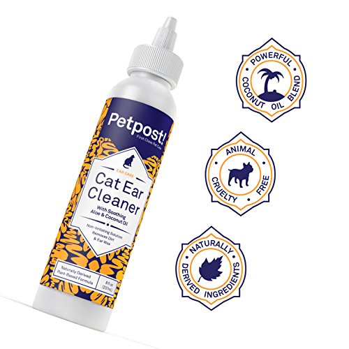 Petpost Cat Ear Cleaner Best Ear Remedy for Cats Natural Coconut