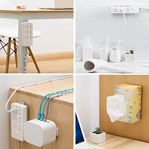 DCONMEE Self Adhesive Power Strip Fixator, MultiFunction PunchFree