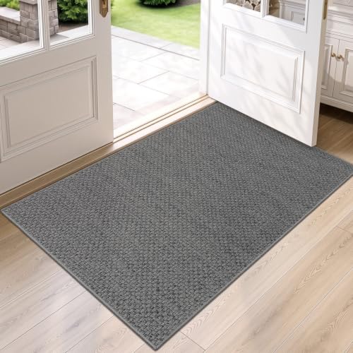 DEXI Schmutzfangmatte Innen 120 x 180 cm, rutschfeste Fußmatte, Grau