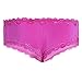FEESHOW Men's Lace Bikini Briefs Sissy Pouch Underwear Hipster Crossdress Panties Rose X-Large (Waistline 32.0-38.0