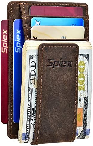 Money Clip Leather Magnet RFID Blocking Wallet for Men Slim Front Pocket Wallet