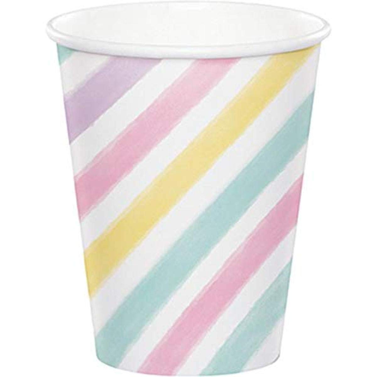 Creative Party PC329301 Unicorn Theme Striped Paper Cups - 8 Pcs