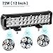 YITAMOTOR 12inch 72W LED Work Light Bar, Waterproof for Jeep ATV AWD SUV 4WD 4x4 Pickup Trucks Boat