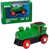 BRIO World 33595 Engine Train - Battery Powered Wooden Toy for Kids | Forward &amp; Reverse Movement | Illuminating Headlights | Ideal for Toddlers 3 Years &amp; Up
