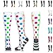 NEWZILL Medical Compression Socks for Women & Men Circulation 20-30 mmHg, Best for Running Athletic Hiking Travel Flight Nurses (Polka Dot, L/XL)