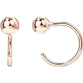 PAVOI 925 Sterling Silver Huggie Half Hoop Earrings | Hypoallergenic Minimalist Tiny Cartilage Earring