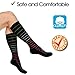 SocksLane Cotton Compression Socks for Women & Men. 15-20 mmHg Support Knee-High Black Stripes M/L