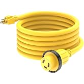 15FT 30-Amp to 15-Amp 110V Marine &amp; RV Extension Cord, NEMA 5-15P to L5-30R | 10AWG 15Amp Male to 30Amp Female Marine-Shore Power-Cord Adapter, Twist Lock 125V 30A to 15A Household AC Plug for Boat,RV
