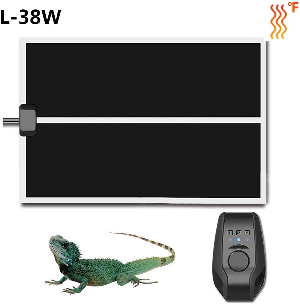 Reptile Heat Mats Adjustable Reptile Heat Pad with Temperature Control for Reptiles Turtle Tortoise Snakes Lizard Gecko Spider Crawler Safety Aquarium Tortoise Heat Mat Thermostat