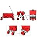 Ollieroo Outdoor Utility Wagon Folding Collapsible Garden Beach Snow Shopping Cart with 7''x4'' Thick Rubber Wheels 150 Pound Capacity Red