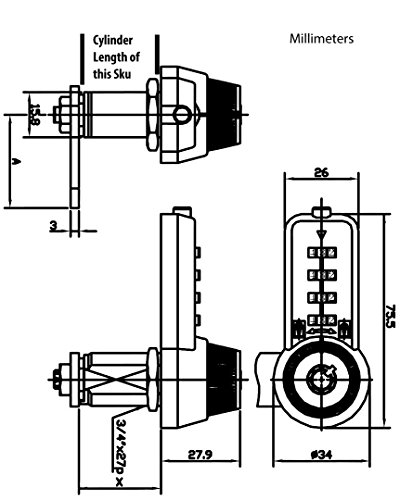 image for Combicam Combi-Cam Ultra, 7432M & Keys, Combination Cam Lock with Mast