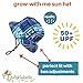 Baby 50+ UPF Bucket Sun Hat with Chin Strap, Size Adjustable Aqua Dry ( S: 0 - 6m, Blue Plaid )