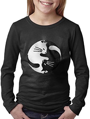 Yin Yang Cat Teenage Girls Long Sleeve T-Shirt