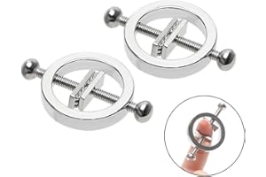 Stainless Steel Nipple Clamps Round Adjustable Nipple Rings Non Piercing Set Body Restraints Female SM Sex Toy for Women (2PC