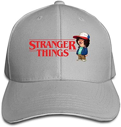 NOnoMen Stranger Things Adjustable Sandwich Peaked Baseball Hat For Unisex Ash