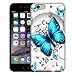 Apple iPhone 6 Case, Snap On Cover by Trek Highlighted Butterfly Blue on White Case