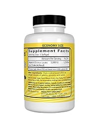 Healthy Origins, Vitamina D3, 5,000 iu, 360 softgels, 15337, 1, 1