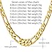 U7 Jewelry 18 Inch Choker Necklace Gold Plated Chain for Men Women Stainless Steel 18K Gold 5mm Flat Link Italian Figaro Chain