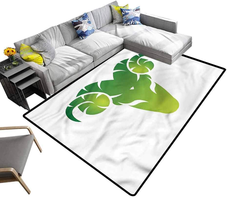Living Room Floor Carpets Zodiac Aries Playmat Rug Green Abstract Ram (4'x35')